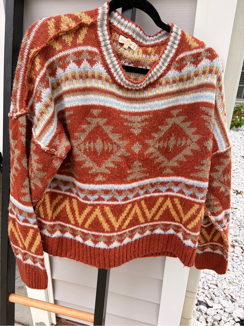 🌵 Gilded Intent Destructed Southwestern Fair Isle Sweater 🌵